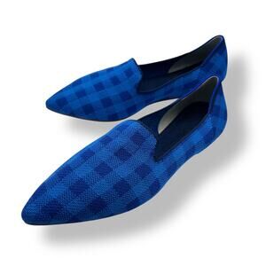 NWT Rothy's Limited Edition Lazuli Gingham Pointed Loafers Sz 10